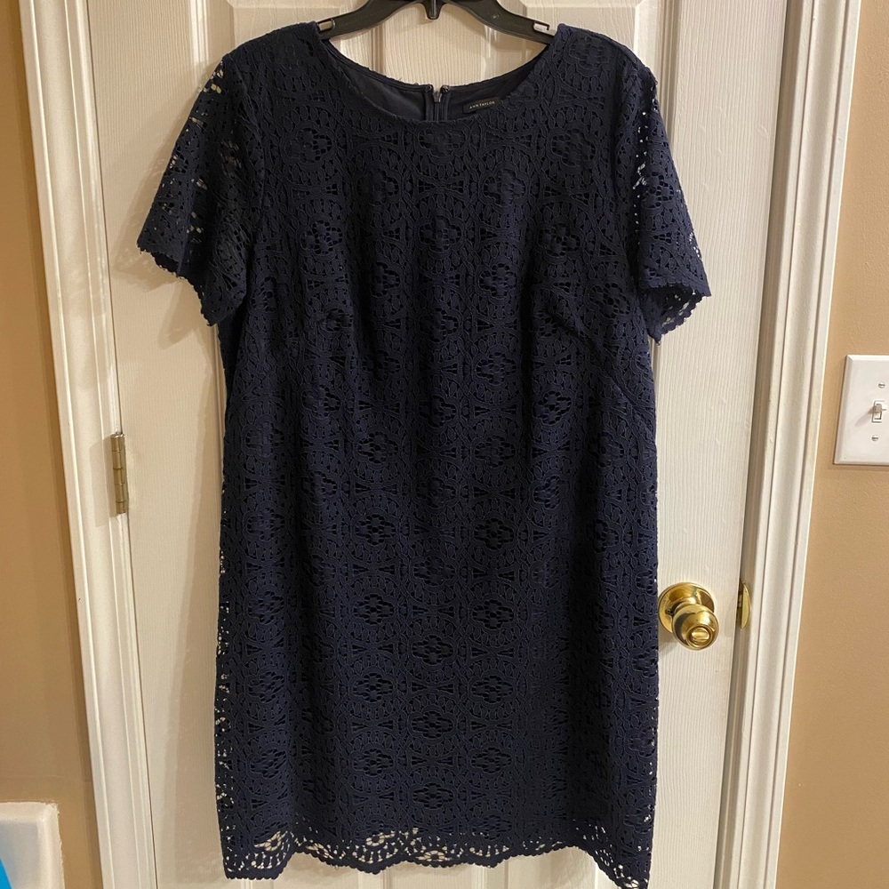 Ann Taylor navy lace dress